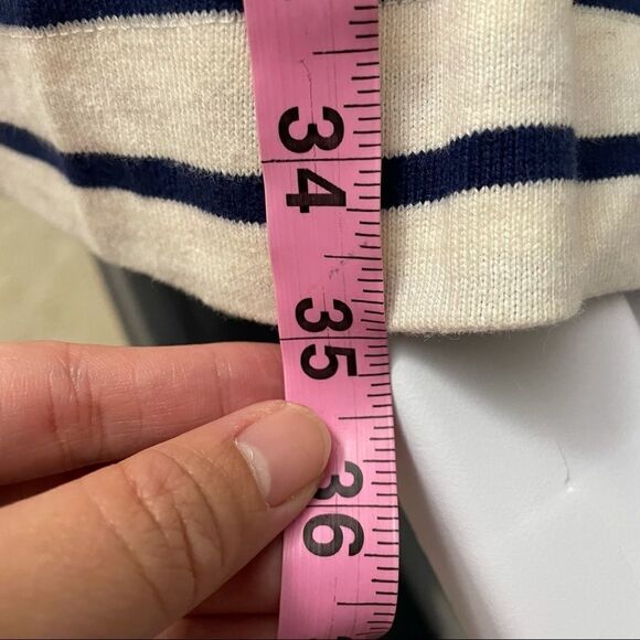 VINEYARD VINES STRIPED NAVY WHITE MOCK NECK LONGSLEEVE SHIFT DRESS SZ small - Picture 8 of 9